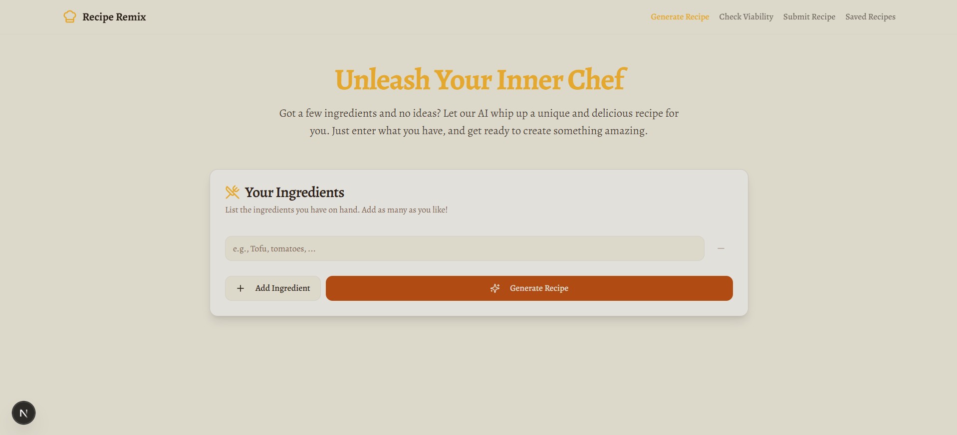 AI Recipe Generator